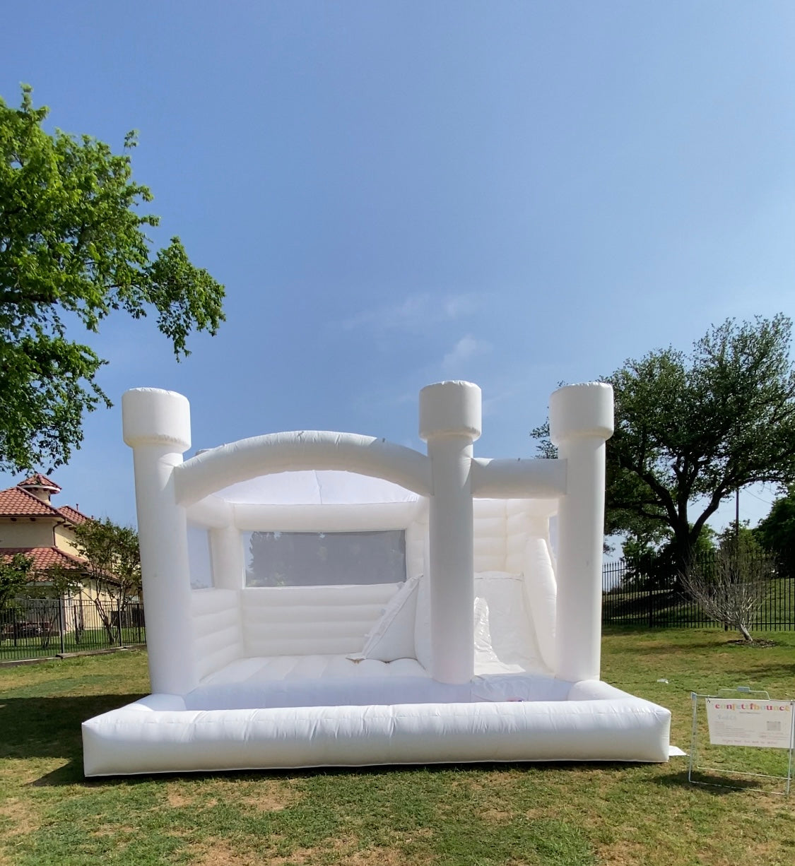 Modern palace - triple white bounce house combo