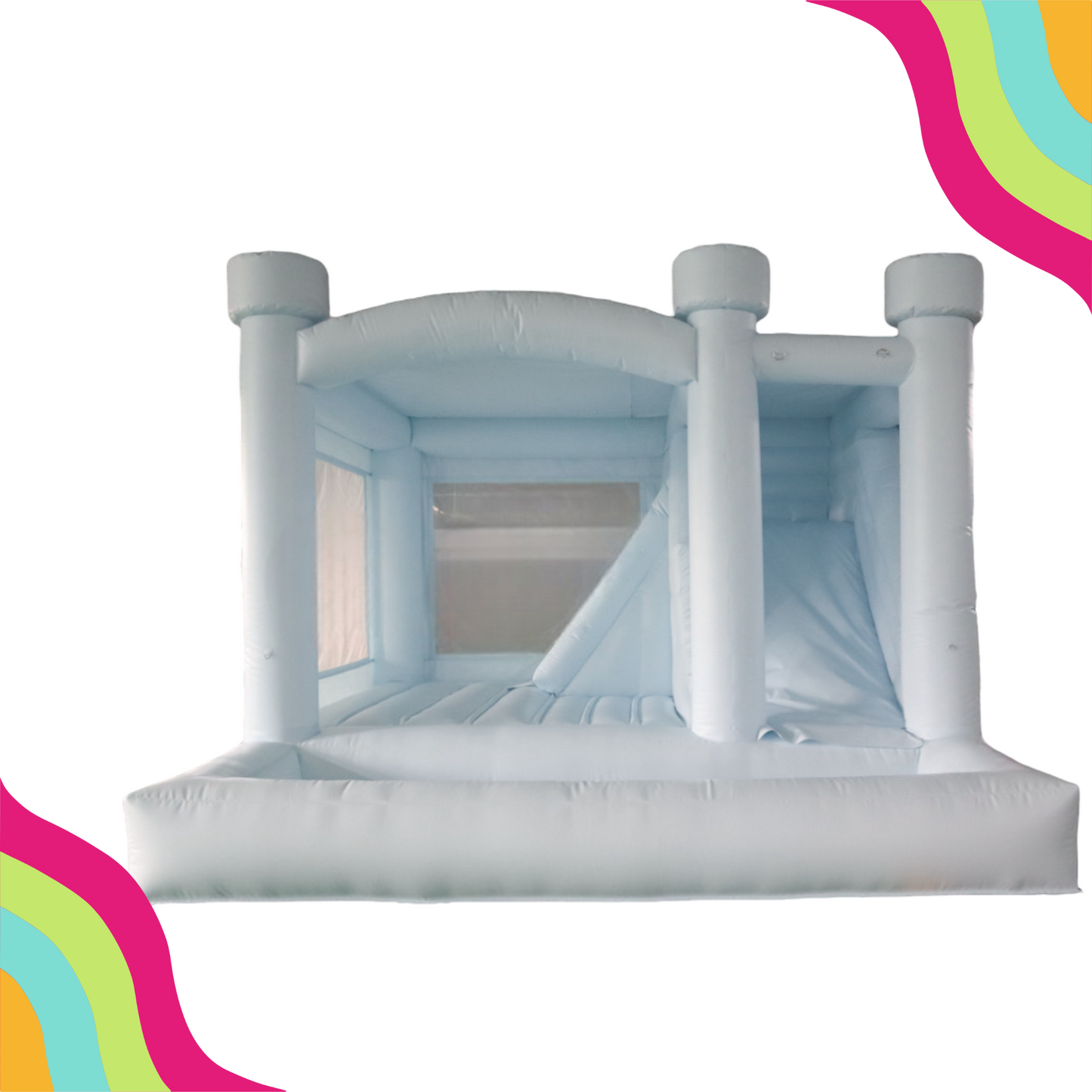 Looking to add a touch of modern sophistication to your upcoming party or event in the Dallas Fort Worth Texas area? Look no further than our sleek white modern bounce house rental! Perfect for indoor or outdoor use, this bounce house offers endless entertainment for partygoers of all ages. Its contemporary design will add a modern touch to any occasion.
