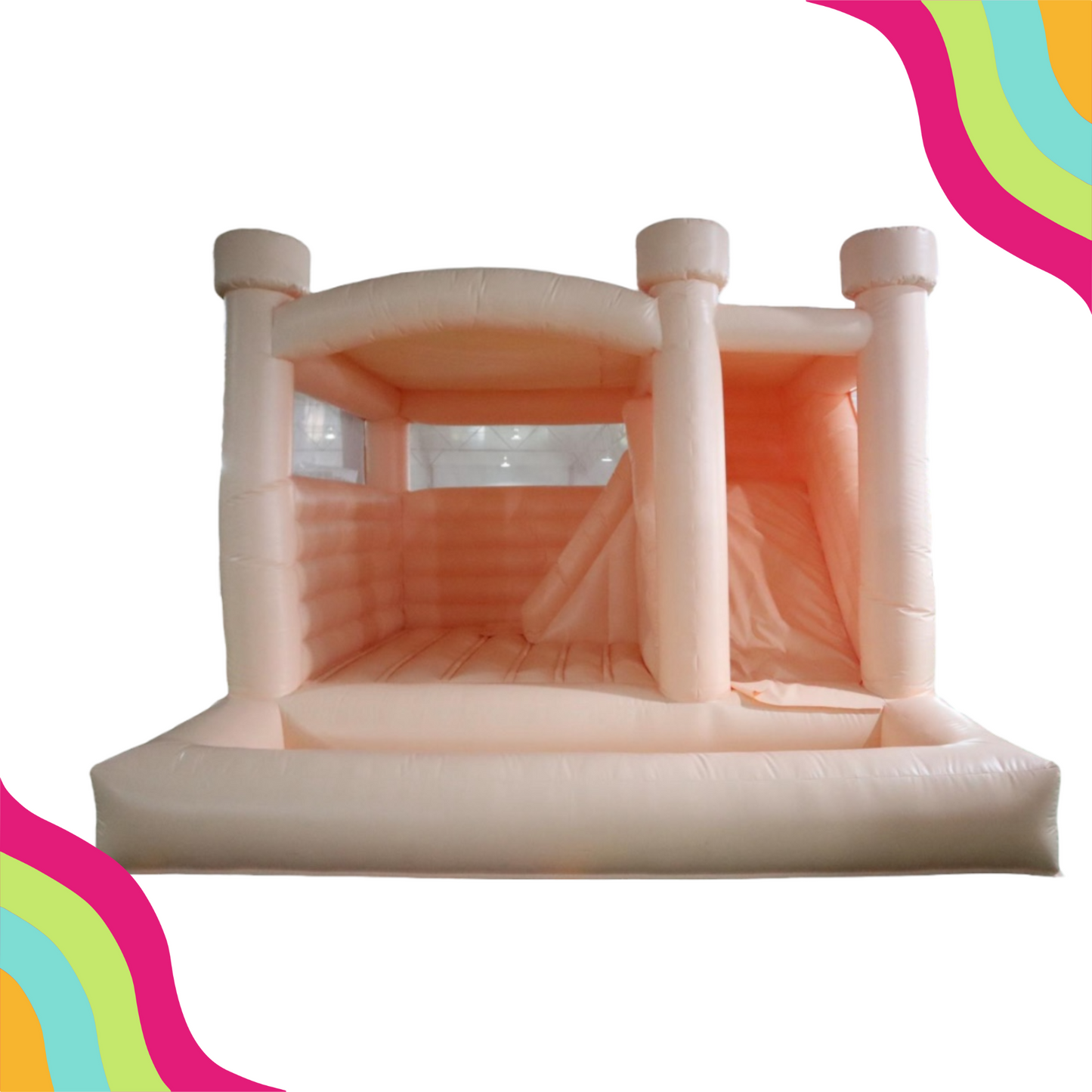 Looking to add a touch of modern sophistication to your upcoming party or event in the Dallas Fort Worth Texas area? Look no further than our sleek white modern bounce house rental! Perfect for indoor or outdoor use, this bounce house offers endless entertainment for partygoers of all ages. Its contemporary design will add a modern touch to any occasion.