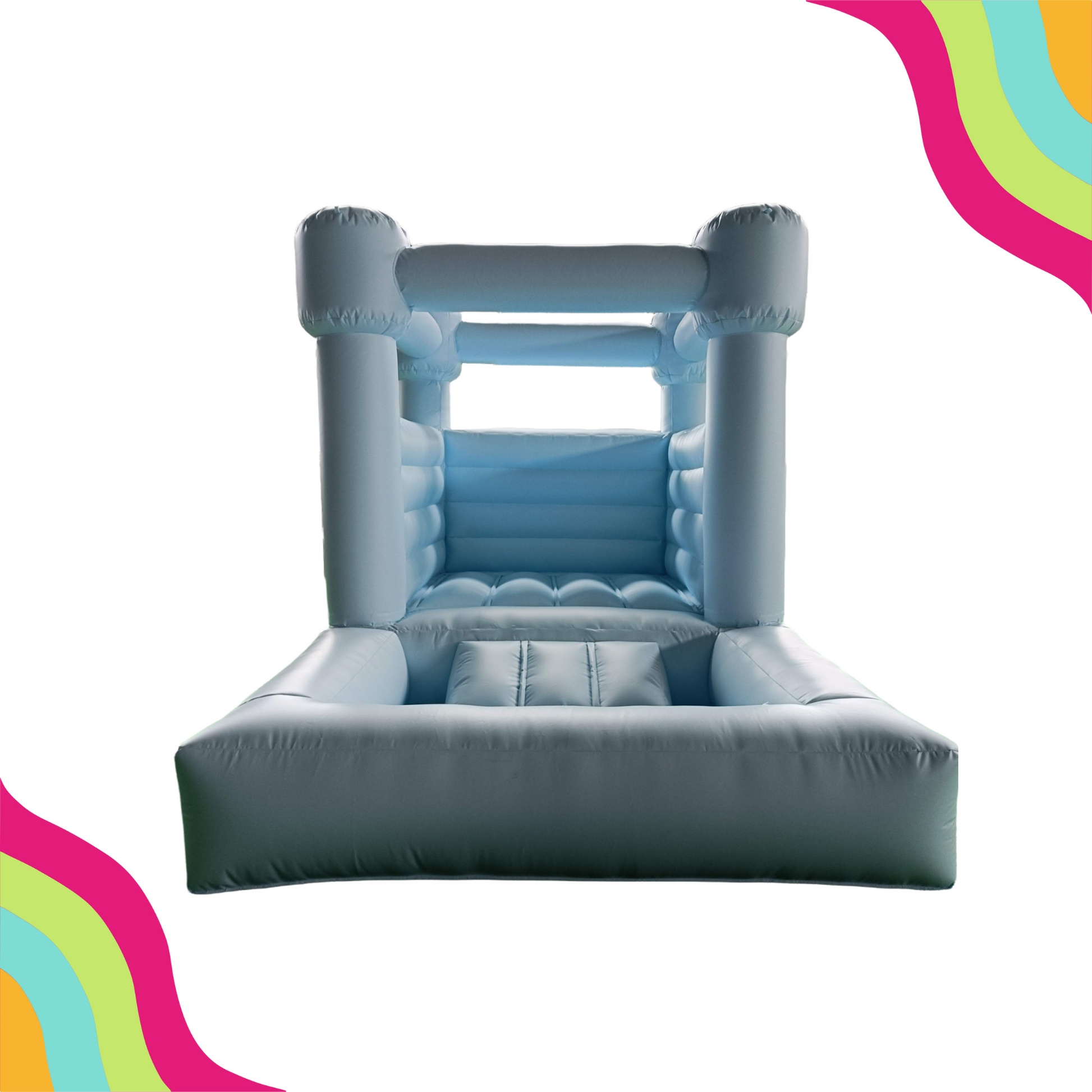 Check it out! The ultimate modern pastel blue bounce house is ready to take your celebration to the next level! Serving the heart of Dallas Fort Worth, TX, this is the perfect addition to any event.