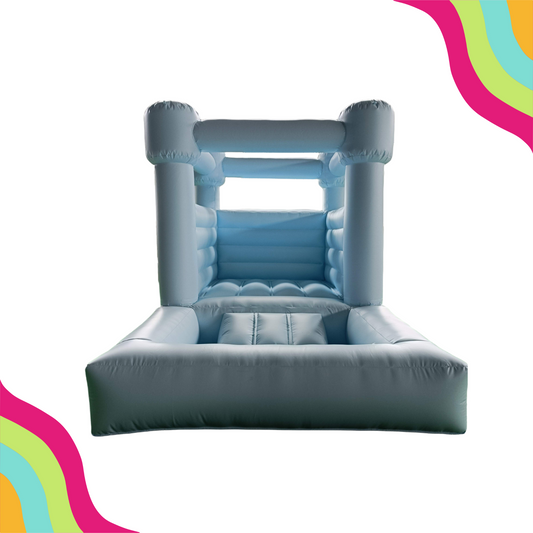 Check it out! The ultimate modern pastel blue bounce house is ready to take your celebration to the next level! Serving the heart of Dallas Fort Worth, TX, this is the perfect addition to any event.