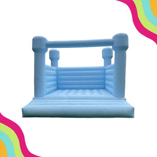 Check it out! The ultimate modern pastel blue bounce house is ready to take your celebration to the next level! Serving the heart of Dallas Fort Worth, TX, this is the perfect addition to any event.