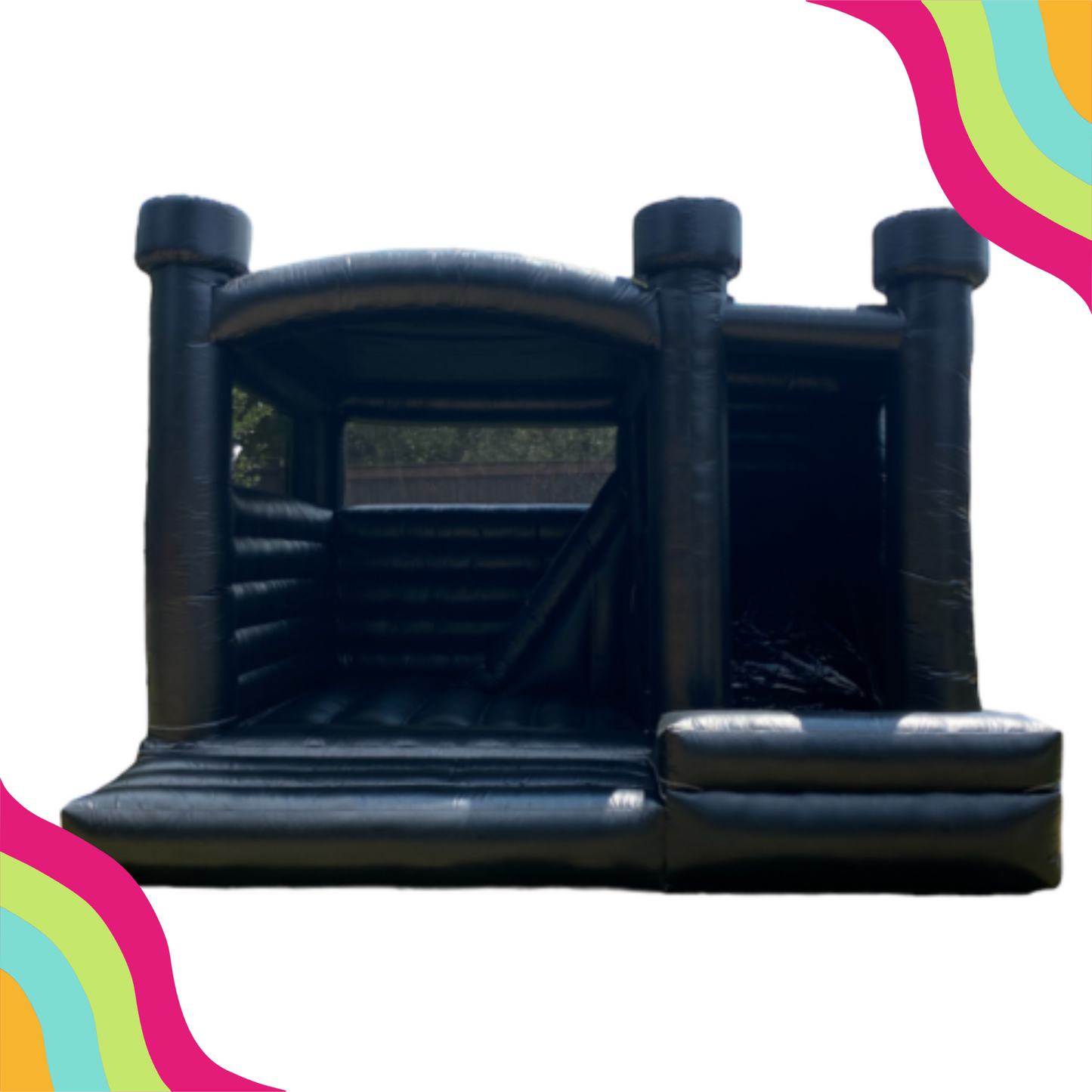 Check it out! The ultimate black modern bounce house with a slide is ready to take your celebration to the next level! Serving the heart of Dallas Fort Worth, TX, this is the perfect addition to any event.