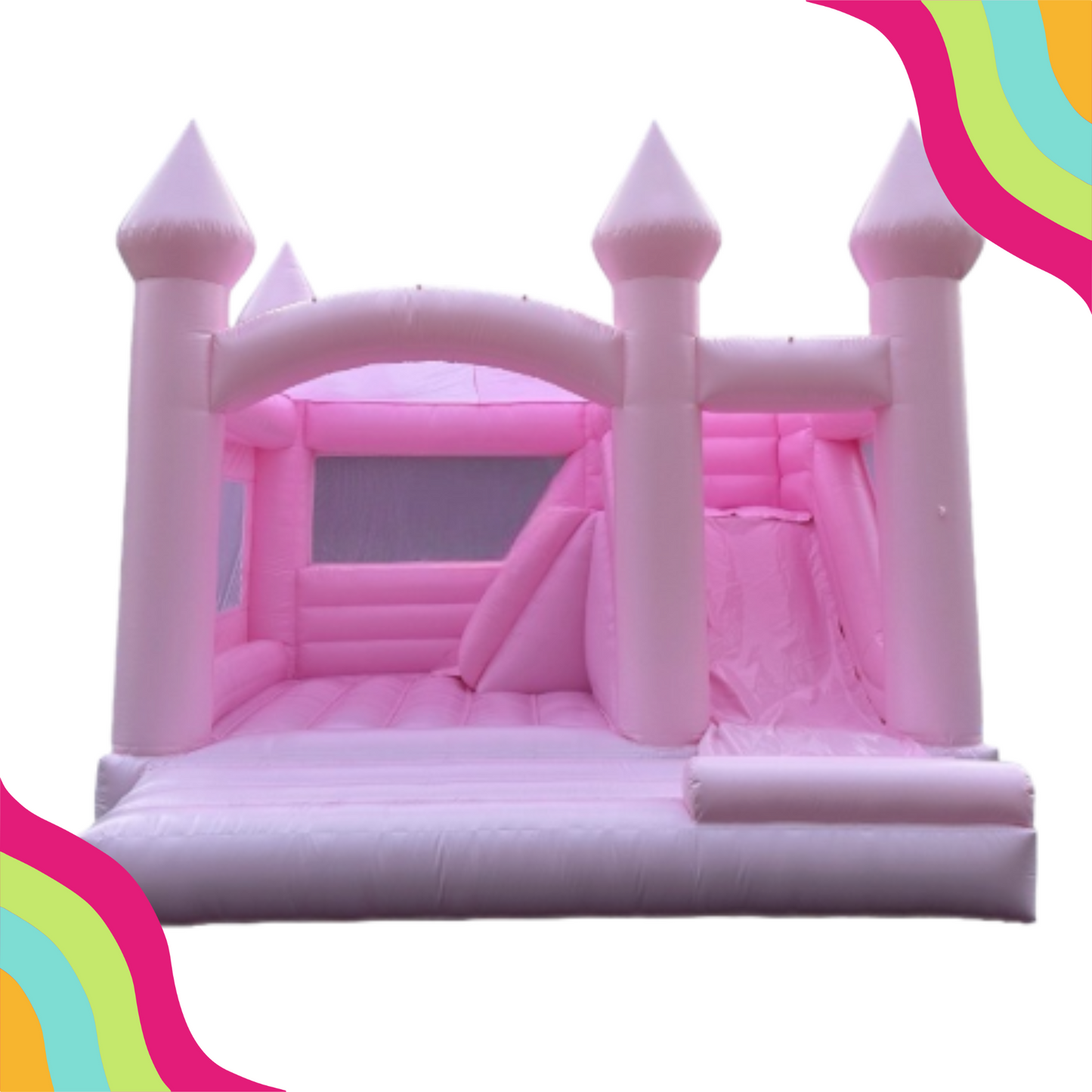 Discover the perfect touch for your upcoming event with our stunning ultimate pink bounce house rental. Servicing the heart of Dallas Fort Worth, TX, this vibrant and eye-catching modern bounce house inflatable is guaranteed to elevate any celebration and create lasting memories for attendees.