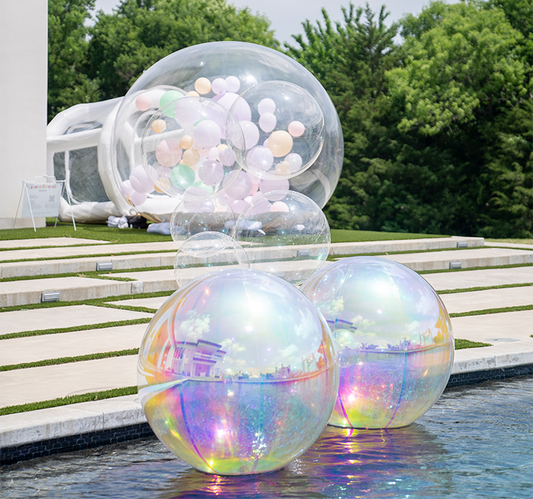 Offering the inflatable bubble house as a fun and exciting activity to make your kid's party unforgettable!