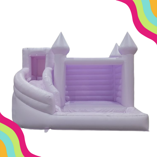Get ready to leap into fun with the Lilac Leap - a triple combo modern water slide! With a bounce, slide, and pool pit, this lilac modern splash pad is perfect for little ones to enjoy. Let the good times roll (and slide) with this unique and entertaining water slide!