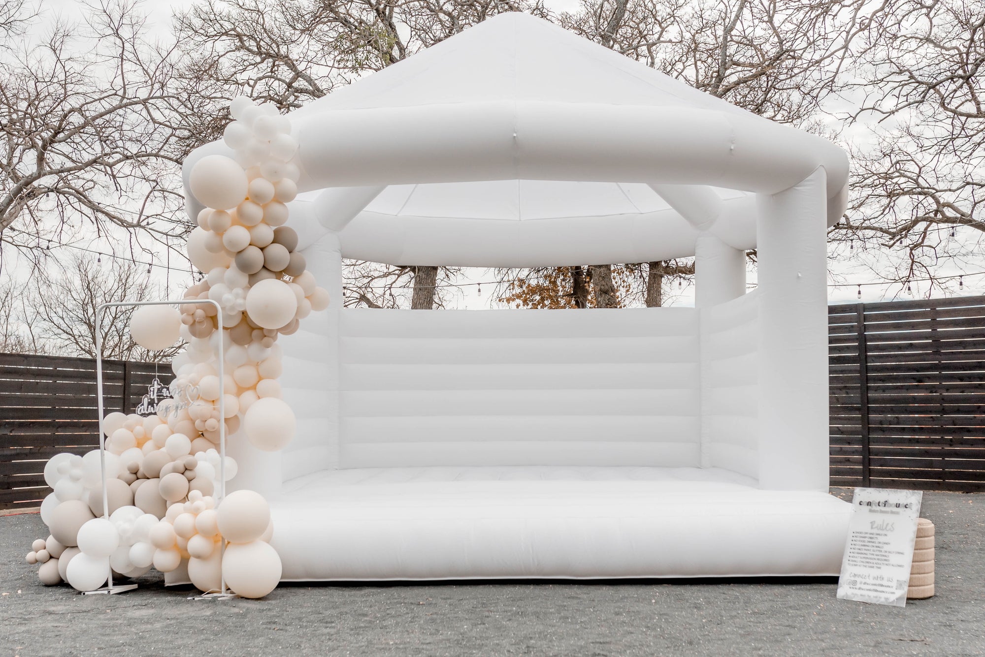 DFW Confetti Bounce White & Modern Bounce House Rentals