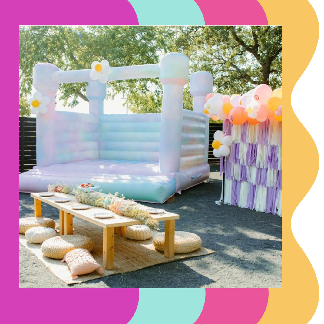 DFW Confetti Bounce White & Modern Bounce House Rentals