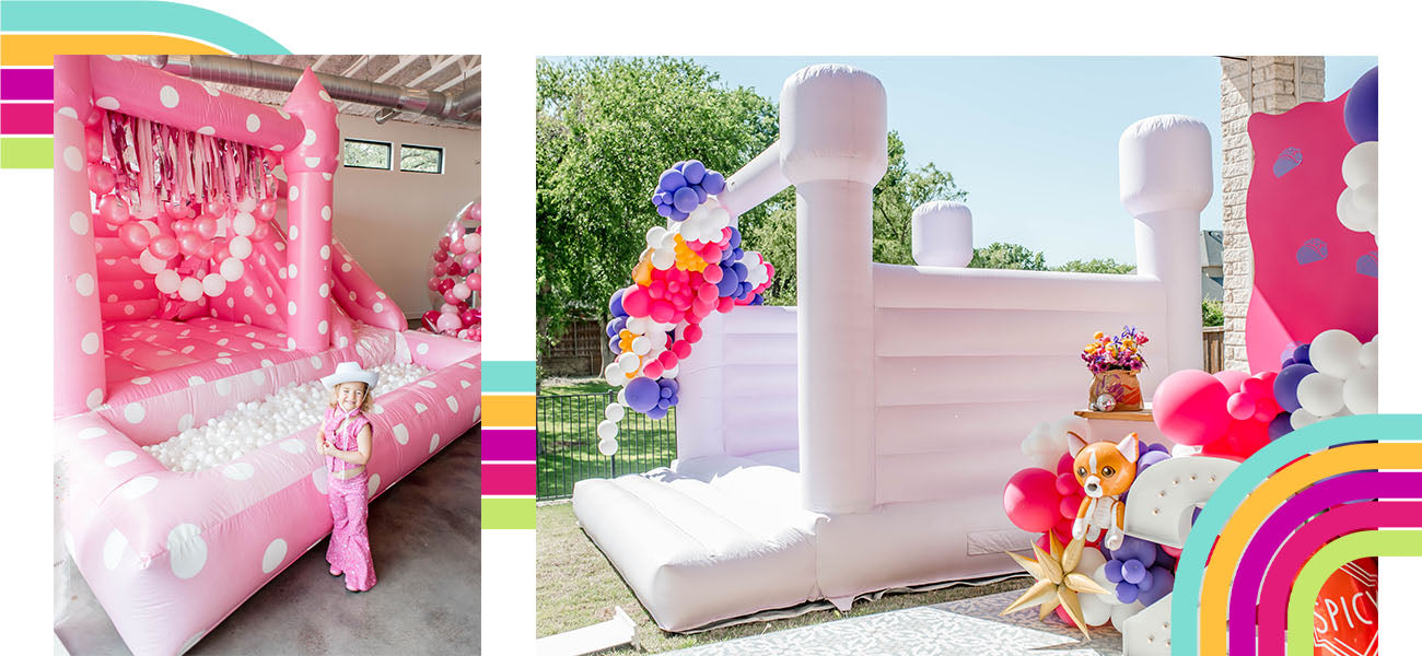 Confetti Bounce, DFW Metroplex premiere modern bounce house, bubble house and event rental company providing party essentials for all needs and sizes.