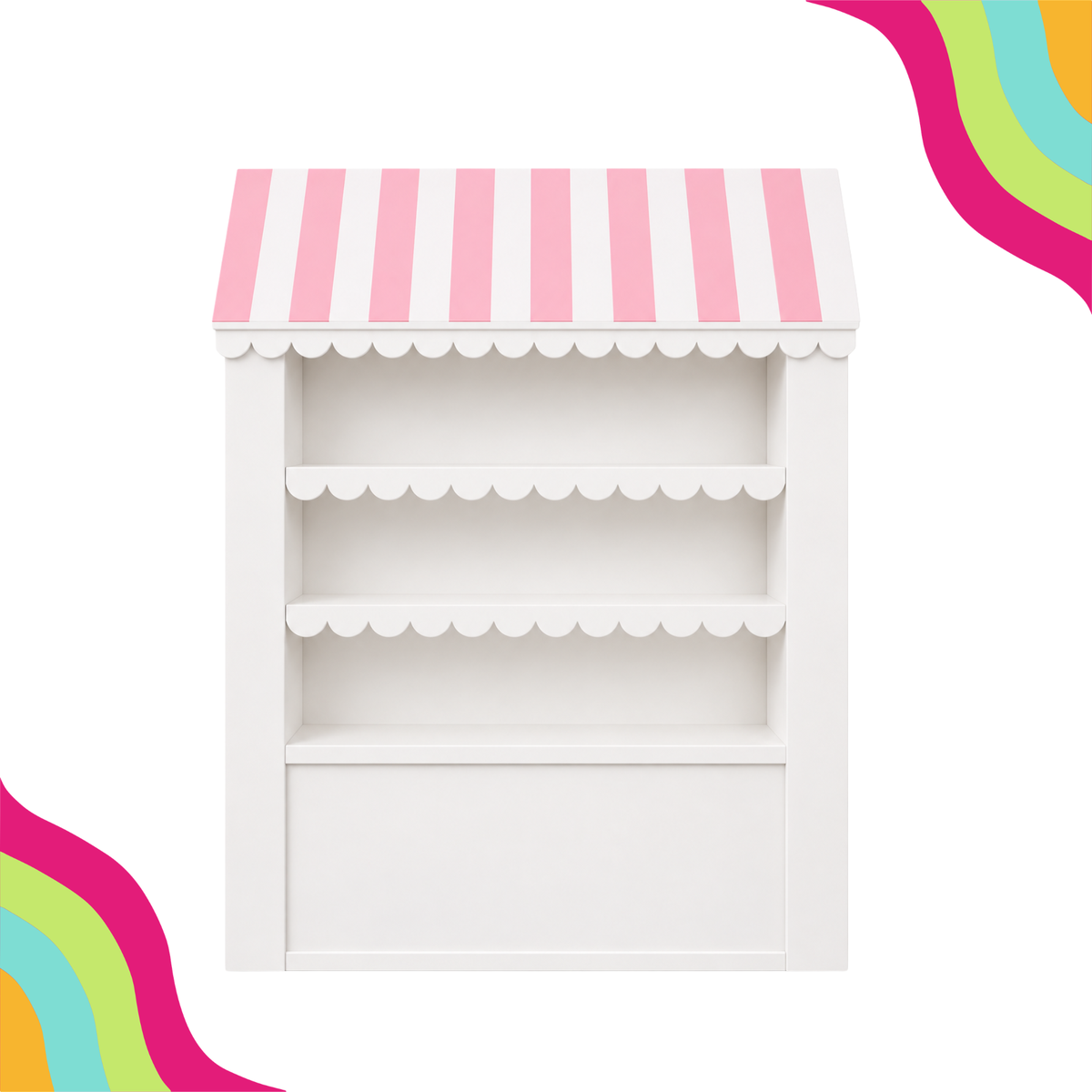 The Darling Display event rental by DFW Confetti Bounce, a stylish display for party favors and event décor at birthdays, baby showers, weddings, and special celebrations in Dallas–Fort Worth, Texas.