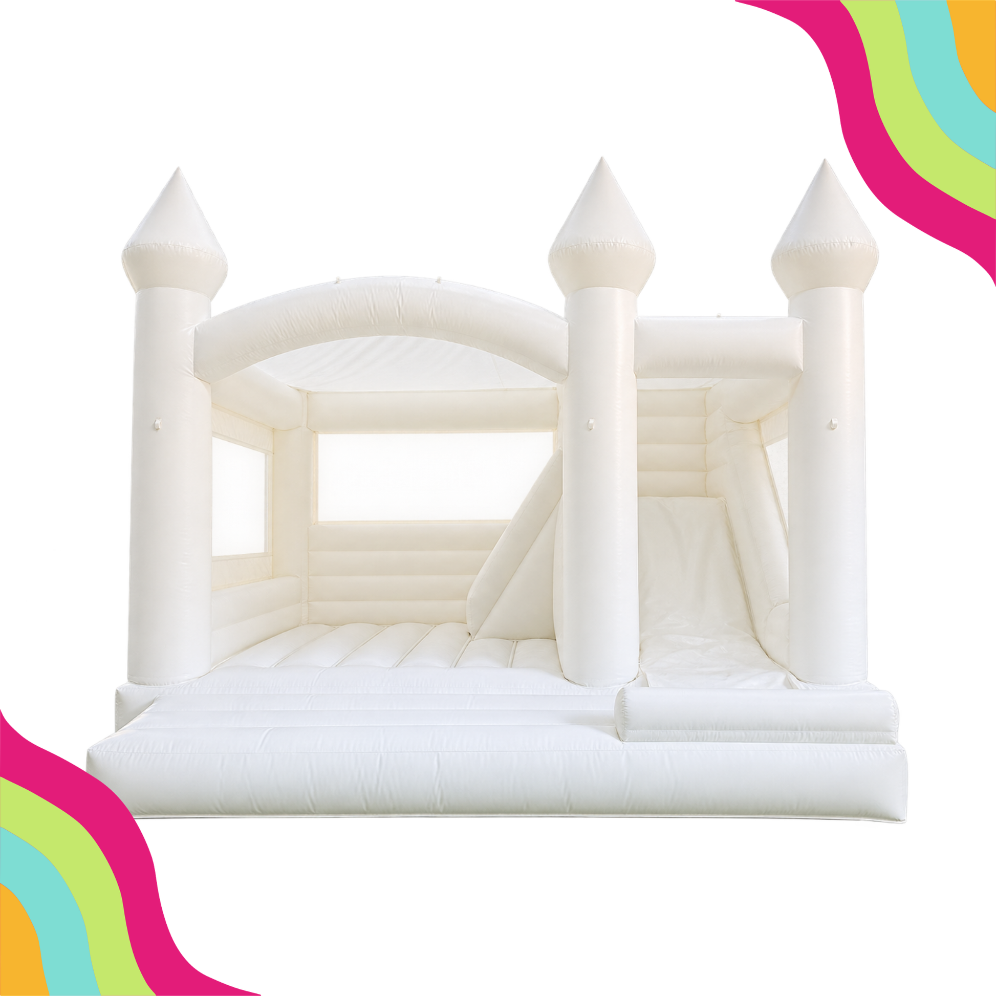 Bring the Everwhite Castle Bounce & Slide to your next celebration with DFW Confetti Bounce! We proudly provide party rentals throughout the Dallas–Fort Worth area, helping you create a fun and memorable experience your guests will love.