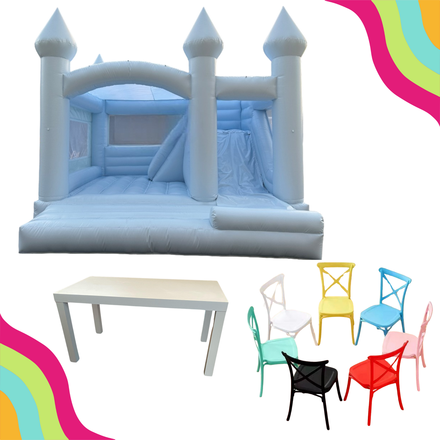 DFW Confetti Bounce premier inflatable bubble house and modern bounce house company serving Dallas Fort Worth Texas Metroplex Area
