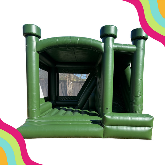 DFW Confetti Bounce white bounce house rental, modern bounce house, modern bounce house rental Dallas Fort Worth 