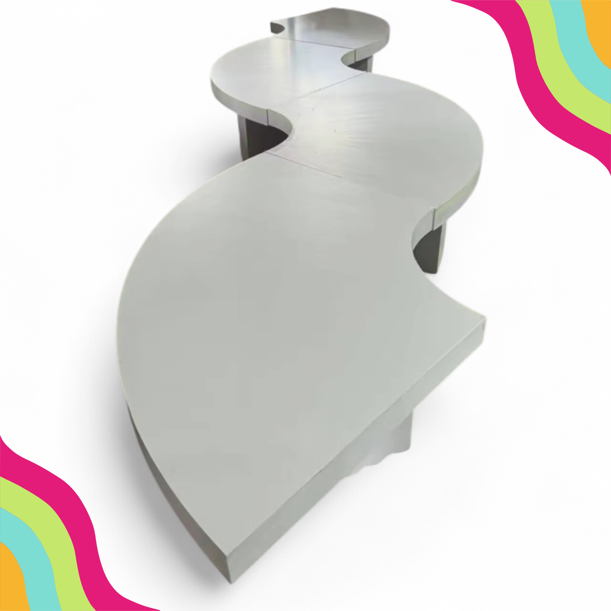 Table Bonce Acrylic white serpentine kids table – DFW Confetti Bounce