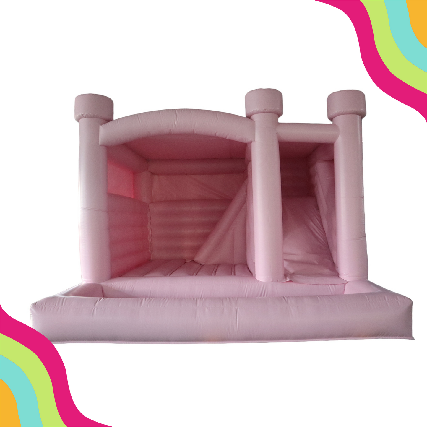 Discover the perfect touch for your upcoming event with our stunning ultimate modern pink bounce house. Servicing the heart of Dallas Fort Worth, TX, this vibrant and eye-catching inflatable slide is guaranteed to elevate any celebration and create lasting memories for attendees. 